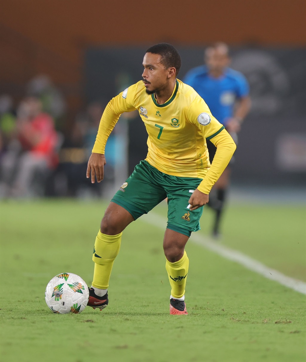 Oswin Appollis of South Africa during the 2023 Africa Cup of Nations third place match between South Africa and DR Congo at Felix Houphouet Boigny Stadium in Abidjan, Cote dIvoire on 10 February 2024 