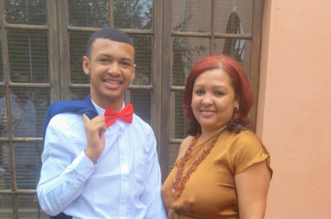 Tania Februarie from Delft in Cape Town passed matric in honour of her son, Jaden. (Photo: Supplied)