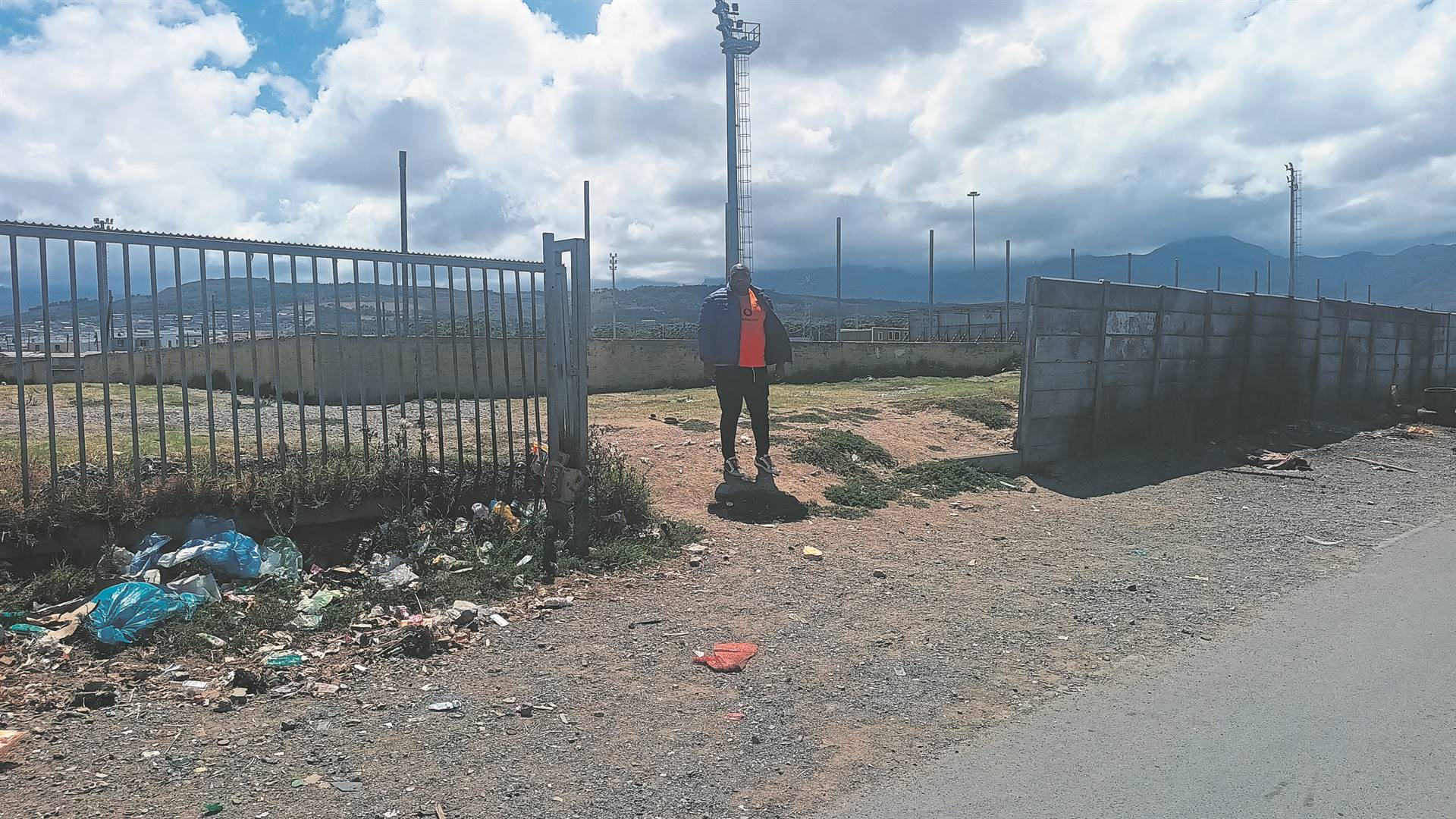 Ward 86 councillor Xolani Diniso stands at one of the open spaces at the stadium. PHOTO: UNATHI OBOSE
