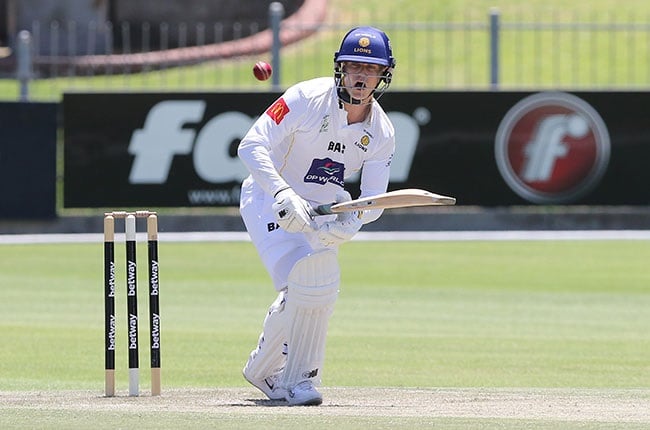 South African batter Ryan Rickelton for the Lions bats in a CSA 4-Day Series encounter. (Image by Richard Huggard/Gallo Images)