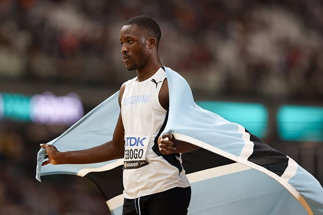 Botswana's Letsile Tebogo pictured here after winning bronze in the men’s 200m final at World Athletics Championships in Budapest on 23 August 2023. (Photo by Steph Chambers/Getty Images)