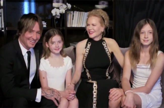 Keith Urban and Nicole Kidman with their daughters Faith Margaret and Sunday Rose.