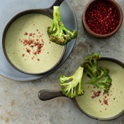 Light coconut-milk and broccoli soup
