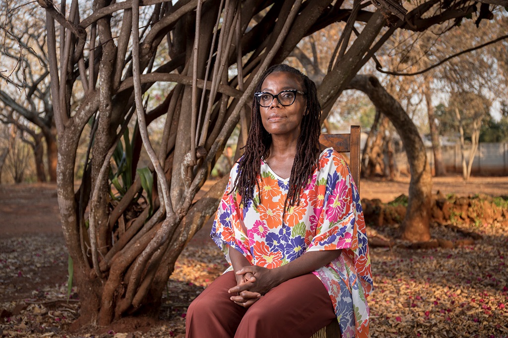 A portrait of Tsitsi Dangarembga at her home in Harare. (Cynthia R. Matonhodze)
