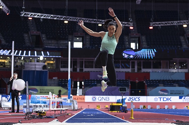 Ivana Vuleta Spanovic, training here in Belgrade last year, has criticised World Athletics' long jump plans.  (Photo by Maja Hitij/Getty Images for World Athletics)