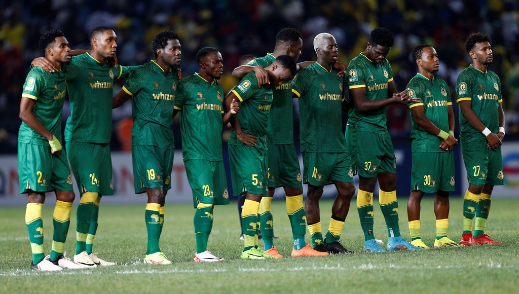 PRETORIA, SOUTH AFRICA - APRIL 05: Young Africans SC moments before the penalty shootouts during the CAF Champions League match between Mamelodi Sundowns and Young Africans SC at Loftus Versfeld Stadium on April 05, 2024 in Pretoria, South Africa. (Photo by Gallo Images)