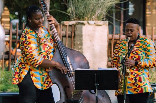 Double bass player Sibongile Buda says she lets the music speak for her when she is happy or sad.