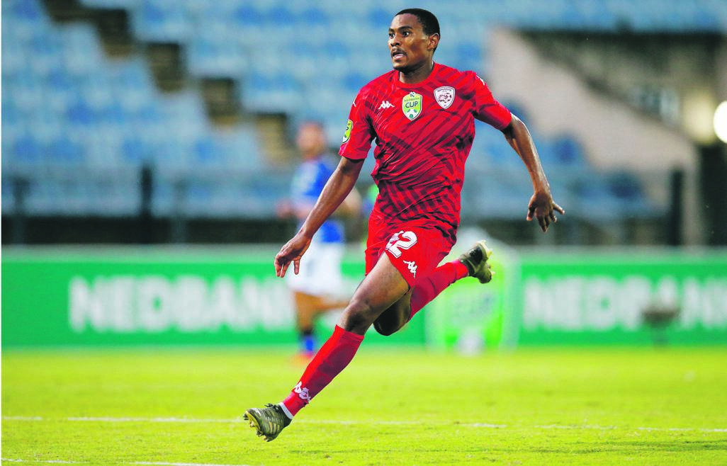 Sekhukhune striker Prince Nxumalo aims to achieve his dream of being part of the Bafana Bafana set-up. Photo by BackpagePix 