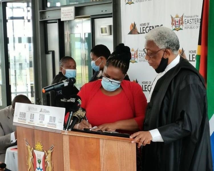 Eastern Cape judge president Selby Mbenenge at a swearing in ceremony. 