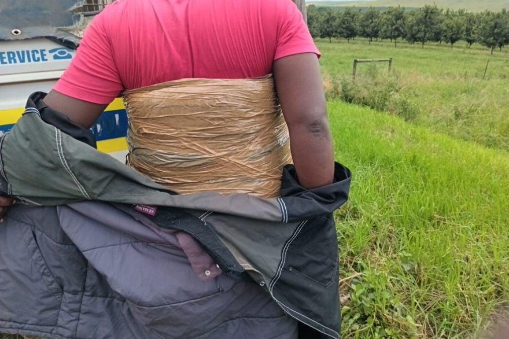 Police arrested a taxi commuter found with dagga wrapped around his waist.
