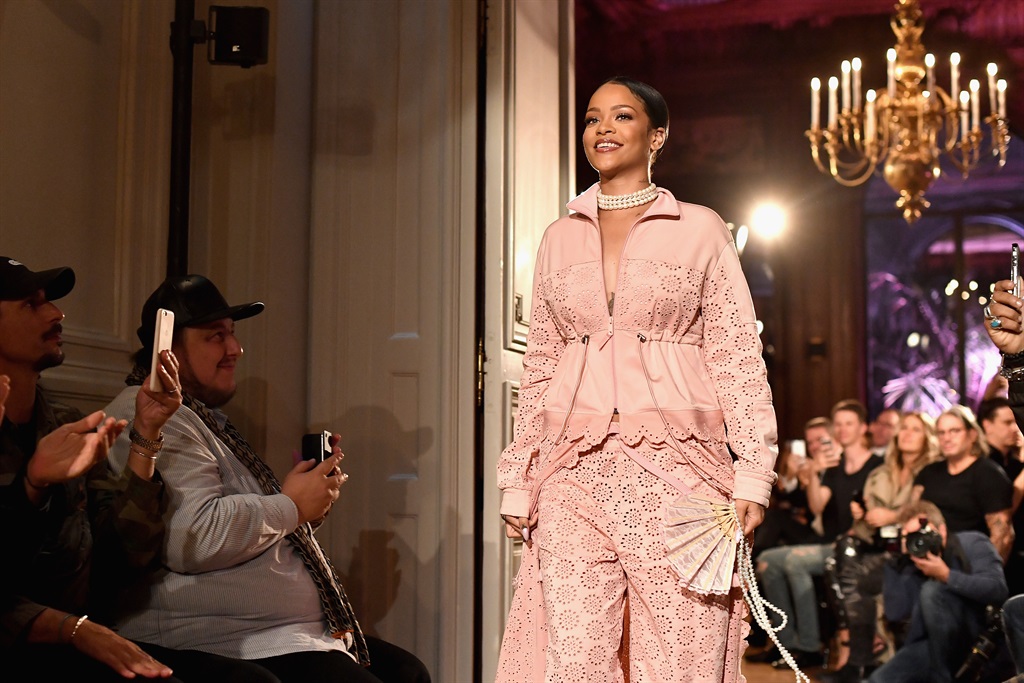 PARIS, FRANCE - SEPTEMBER 28: Rihanna walks the r