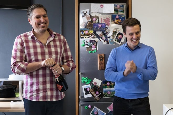 Yuppiechef founders Shane Dryden (left) and Andrew Smith in 2014. 