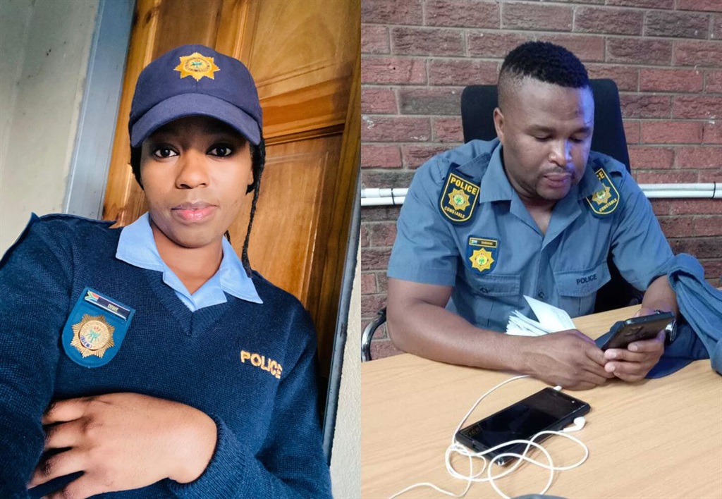 Constable Prudence Diwe (left) and Constable Jabulani Shongwe (right) helped a Mpumalanga mother give birth to a healthy baby boy.