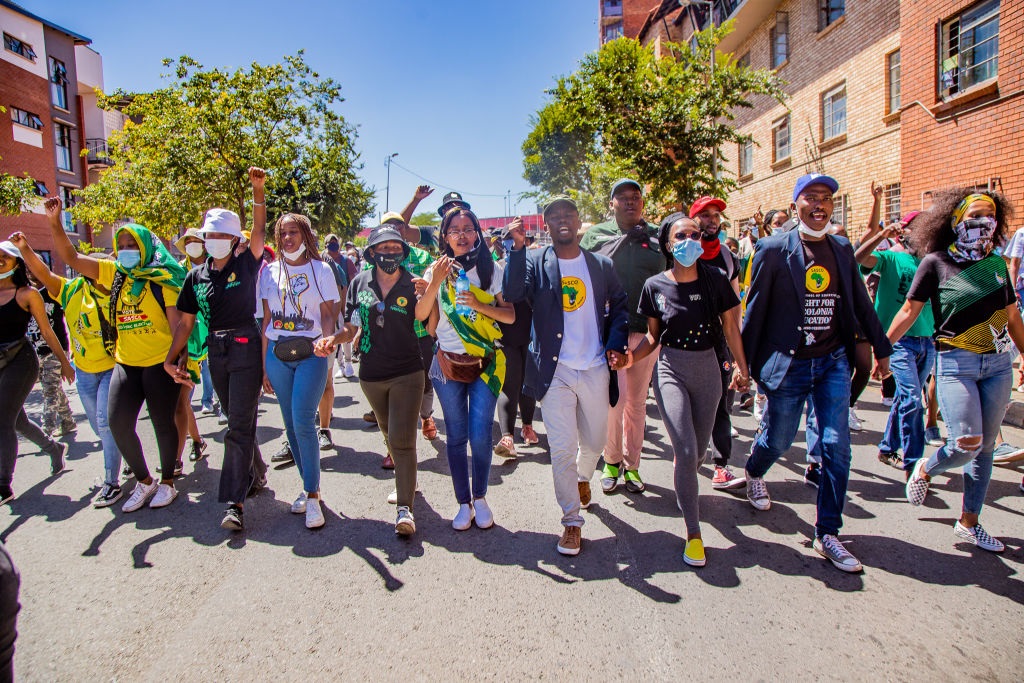Wits University students protesting on 11 March 2021 in Johannesburg.