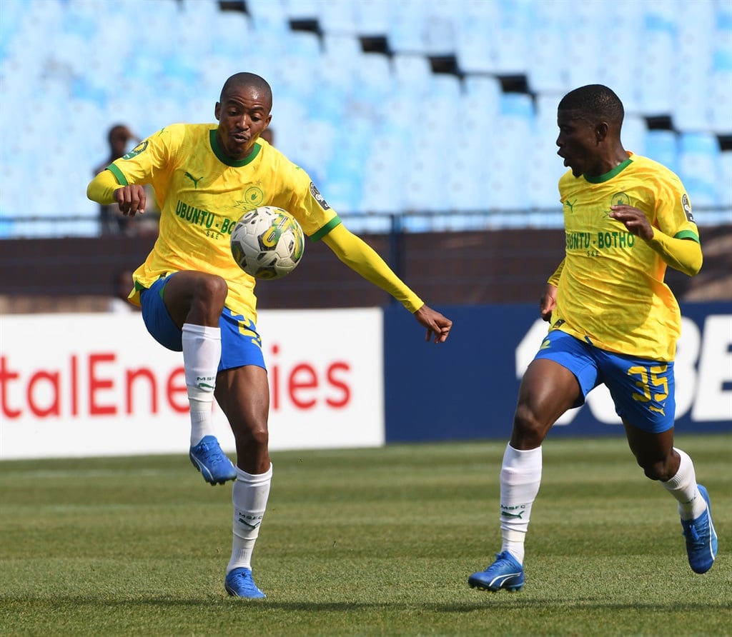 Thapelo Morena of Sundowns during the CAF Champions League match between Mamelodi Sundowns and FC Nouadhibou at Loftus Versfeld on November 26, 2023 in Pretoria, South Africa. 