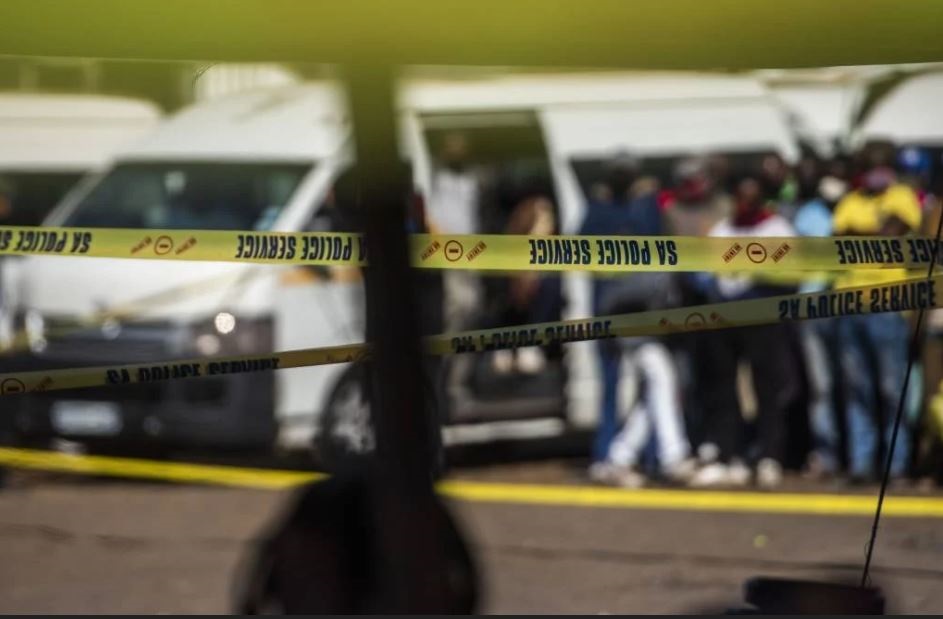 Police investigate the scene of a taxi shooting. Alet Pretorius, Gallo Images
