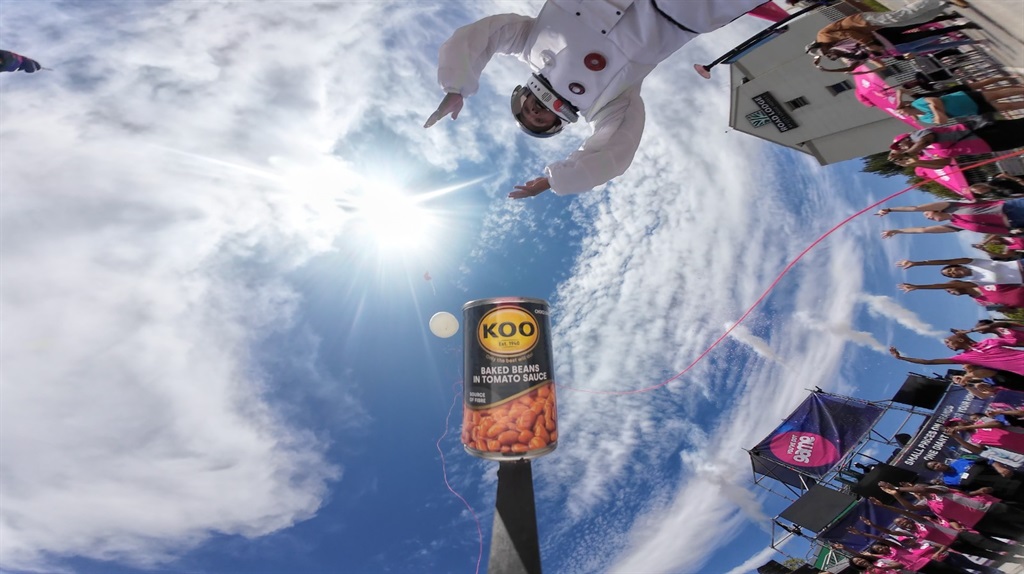 Game launched a can of Koo baked beans into space.