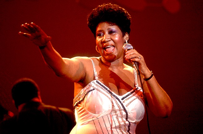 Aretha Franklin performs on stage at the Park West Auditorium, Chicago, Illinois, on 23 March 1992.