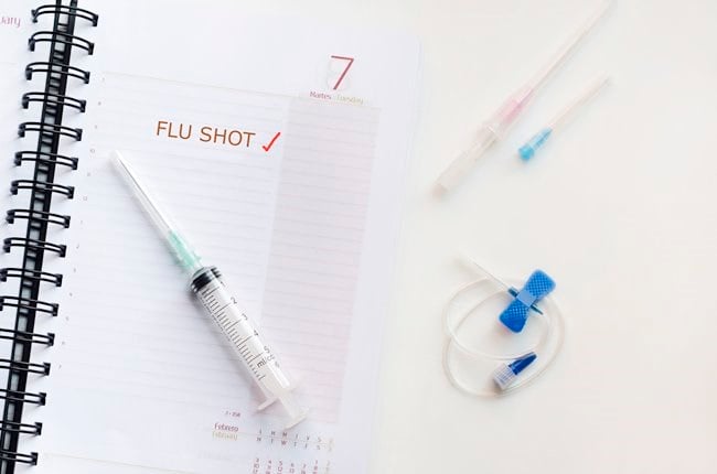 Calendar with reminder note to get Flu Shot