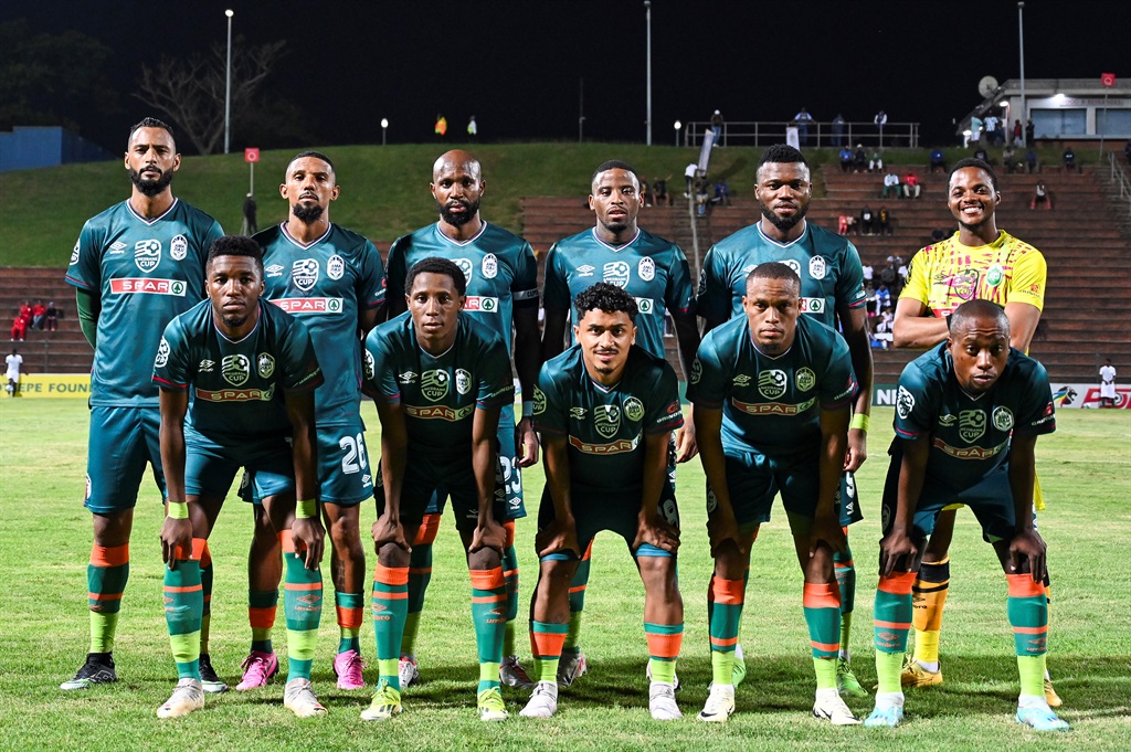 DURBAN, SOUTH AFRICA - FEBRUARY 22: Team photo during the Nedbank Cup, Last 32 match between AmaZulu FC and Royal AM at King Zwelithini Stadium on February 22, 2024 in Durban, South Africa. (Photo by Darren Stewart/Gallo Images),­õ0?{