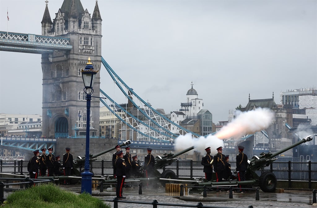 Members of the Honourable Artillery Company fire a