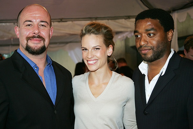Actors Jamie Bartlett, Hilary Swank and Chiwetel E