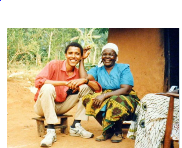 Barack Obama and his grandmother Sarah