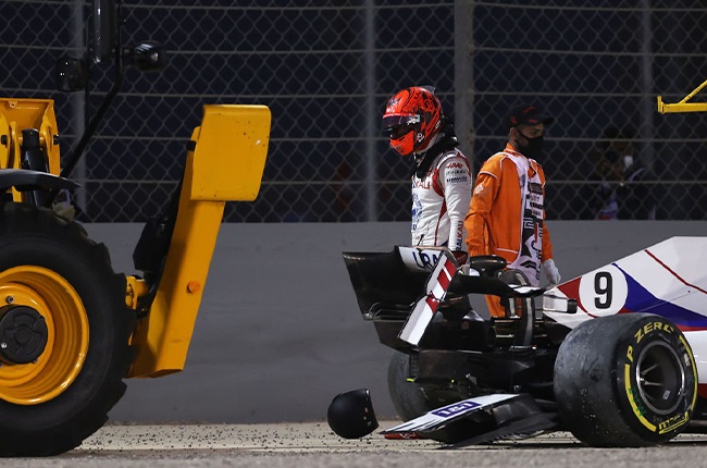 Nikita Mazepin after crashing out of the 2021 Bahrain Grand Prix