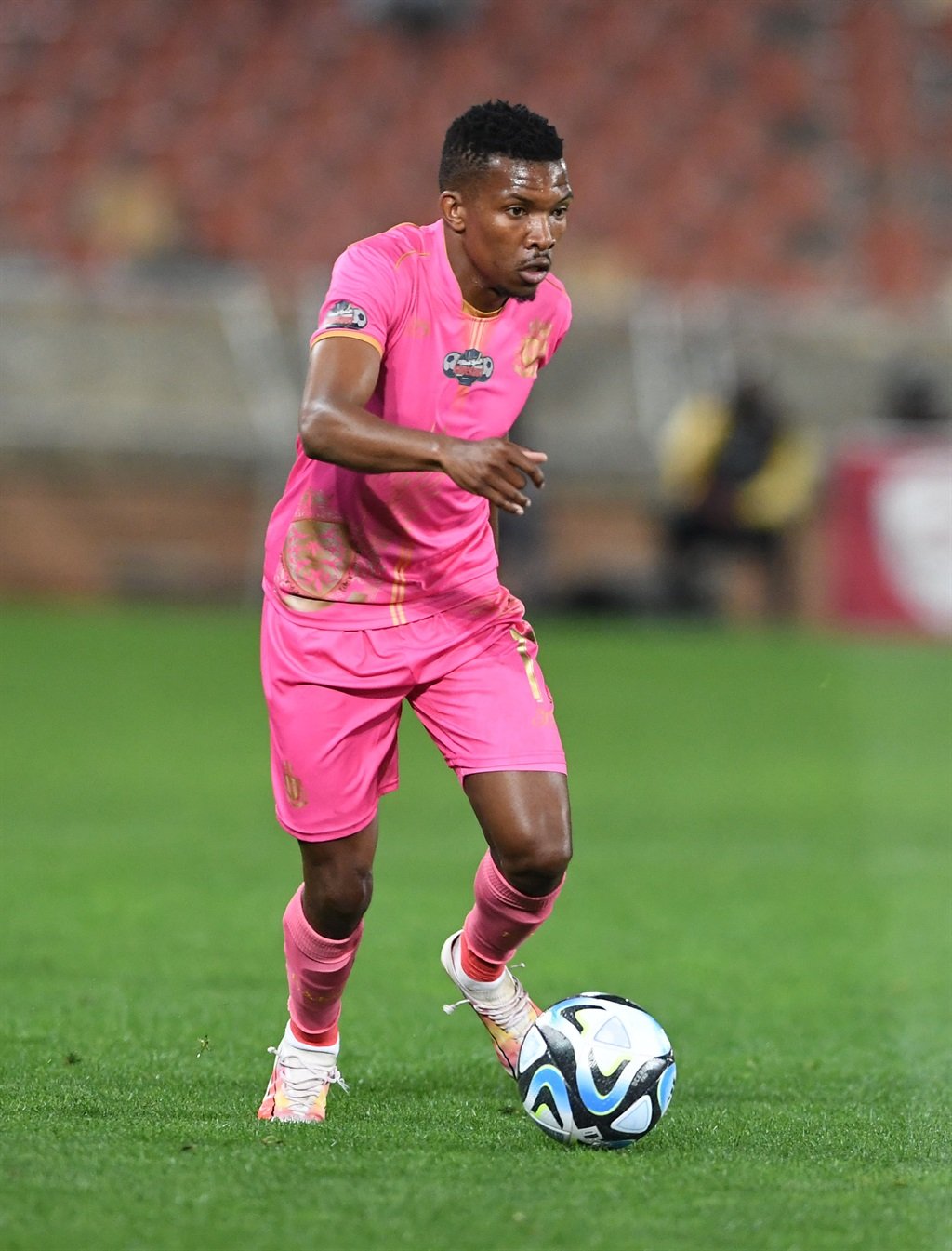 POLOKWANE, SOUTH AFRICA - OCTOBER 21: Shaune Mogaila of Royal AM during the Carling Knockout match between Sekhukhune United and Royal AM at Peter Mokaba Stadium on October 21, 2023 in Polokwane, South Africa. (Photo by Philip Maeta/Gallo Images)