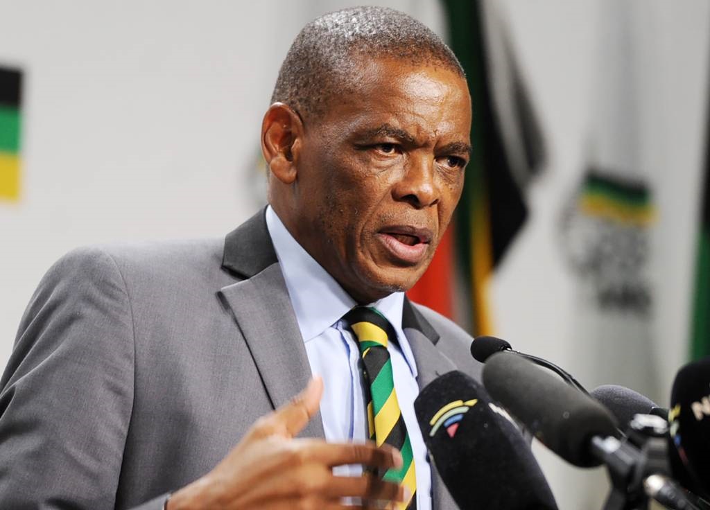 ANC Leader Ace Magashule at the party’s press conference at the Luthuli Headquarters.