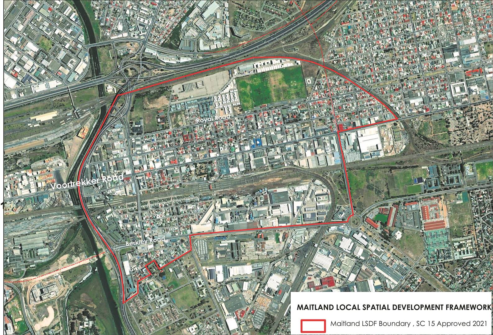 The map indicates the boundaries for the Maitland local spatial development framework that has been approved by Council.PHOTO: Supplied