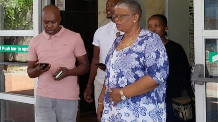 The former eThekwini municipality mayor, Zandile Gumede, outside the Durban High Court, where she appeared with her co-accused. Photo by Mbali Dlungwana 