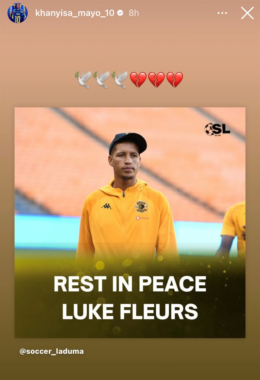 RIP Luke Fleurs: Clubs, Fans & Players Mourn Chiefs Star | Soccer Laduma
