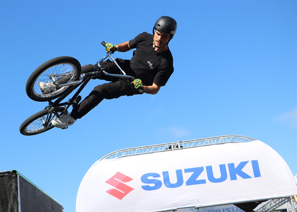 A BMX athlete participating in the 2024 ULT X Africa championship at the V&A Waterfront's Battery Park on 2 March. (Supplied/Clavern van der Post)
