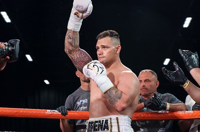 South African boxer Kevin Lerena wins in a bout. (James Gradidge/Gallo Images)