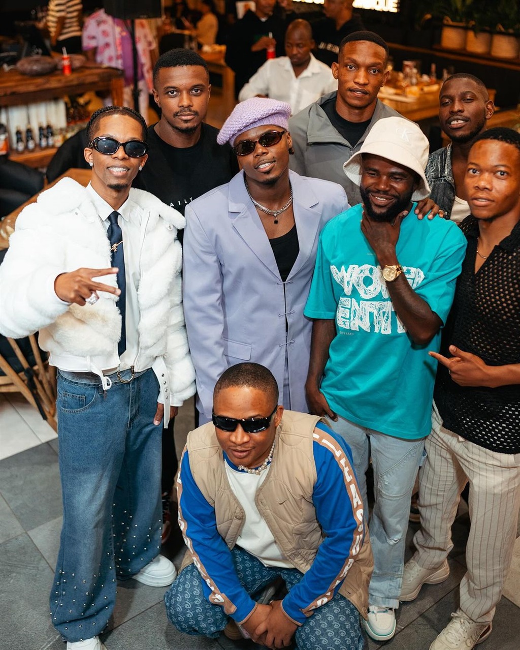 A group of Mamelodi Sundowns stars mingled with A-List musicians at an album launch to support a local and international act.
