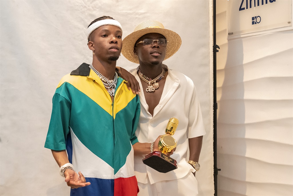 Ndumiso Mdletshe and Sphelele Dunywa of Blaq Diamond took the best male artist in Southern Africa award at this year's Afrima. Photo: Supplied