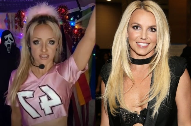 Allegra DuVal (left) is using her likeness to Britney Spears (right) to her advantage. (PHOTOS/ Instagram/@allegraduval/ Gallo Images/Getty Images)