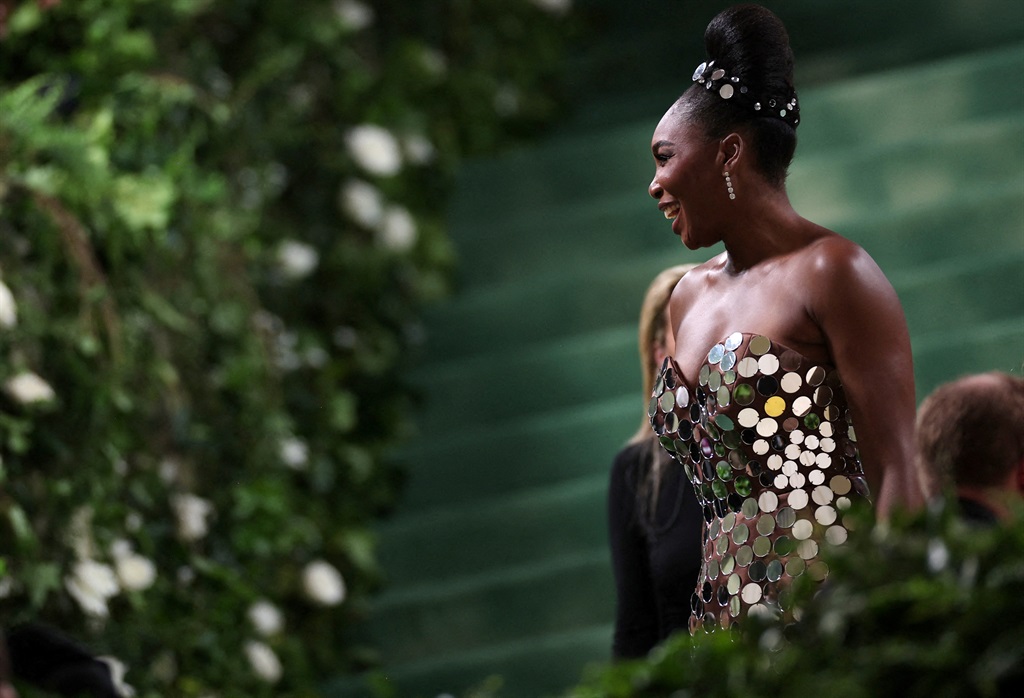 Venus Williams poses at the Met Gala, an annual fu