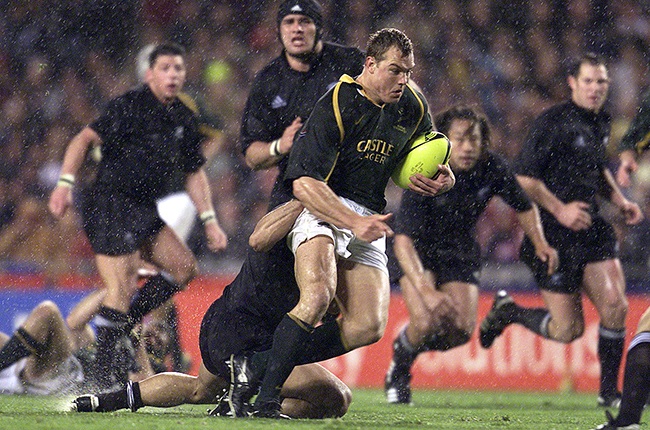 Dean Hall in action for the Springboks against the All Blacks at Eden Park in 2001. (Photo by Scott Barbour/ALLSPORT/Getty Images)