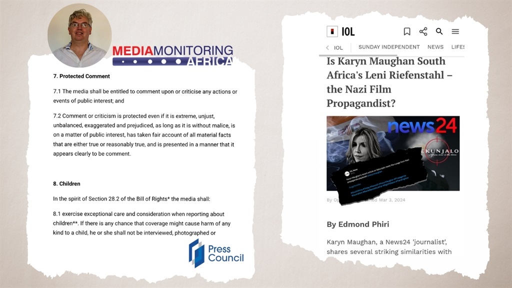 IOL's attack on journalist Karyn Maughan undermines journalism. Sharlene Rood 