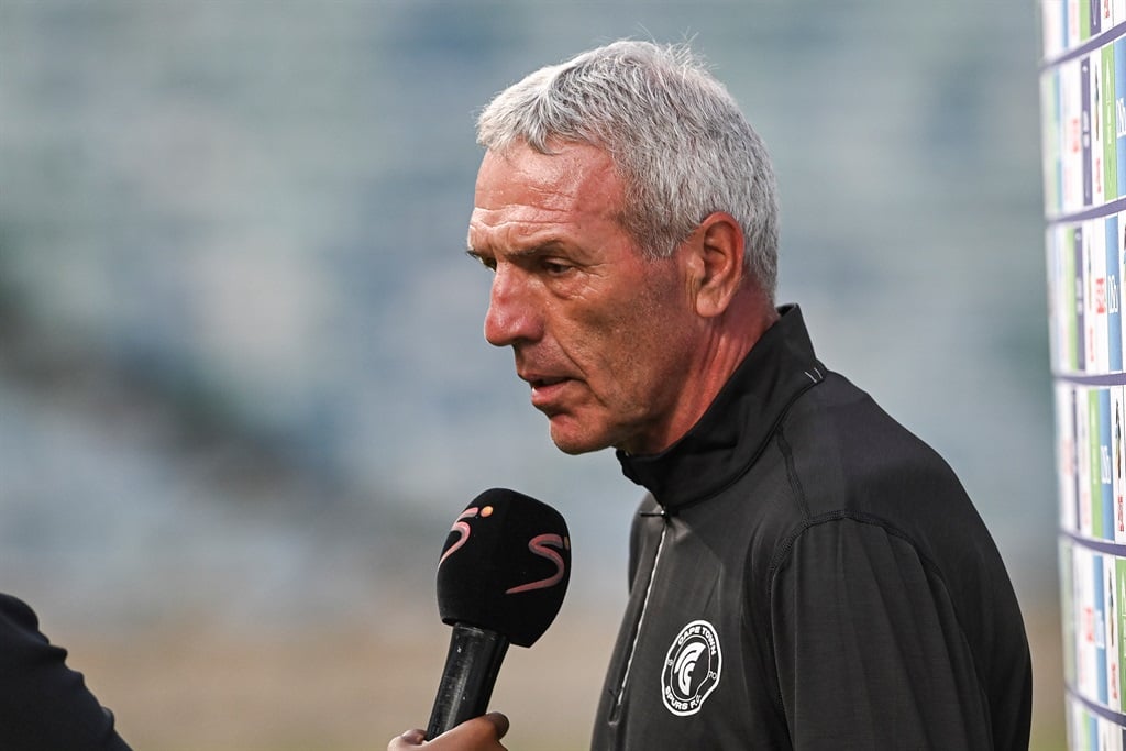 DURBAN, SOUTH AFRICA - DECEMBER 22: Ernst Middendorp, Head Coach of Cape Town Spurs during the DStv Premiership match between AmaZulu FC and Cape Town Spurs at Moses Mabhida Stadium on December 22, 2023 in Durban, South Africa. (Photo by Darren Stewart/Gallo Images)