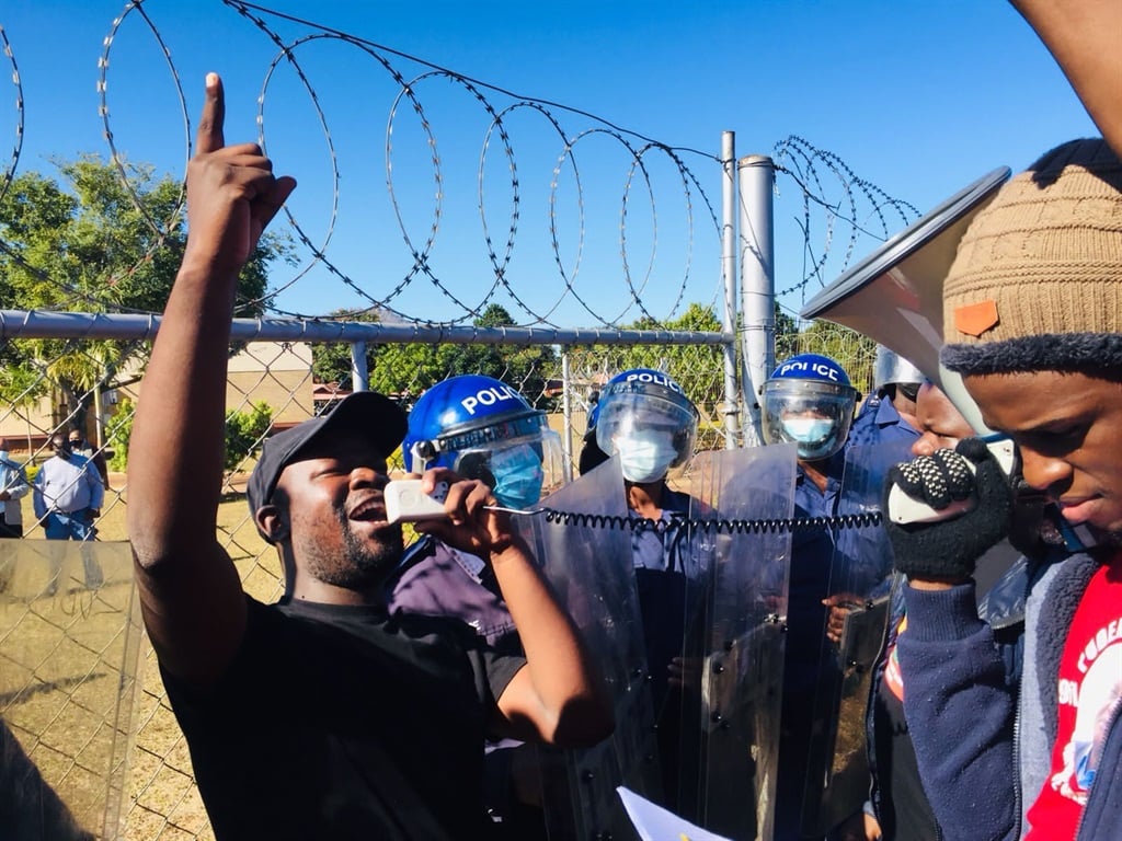 Colani Khulekani Maseko leads the Swaziland National Students' Union in protest.