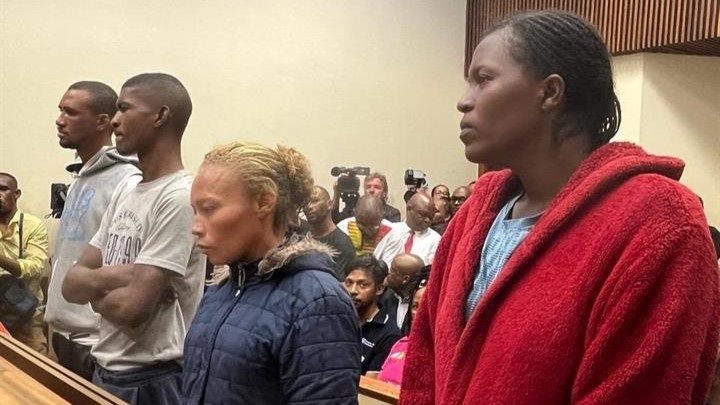 From left: Jacques Rowhan Appolis, Steveno van Rhyn, Kelly Smith and Phumza Sigaqa appeared in the Vredenburg Magistrates Court on Thursday morning, 7 March.   