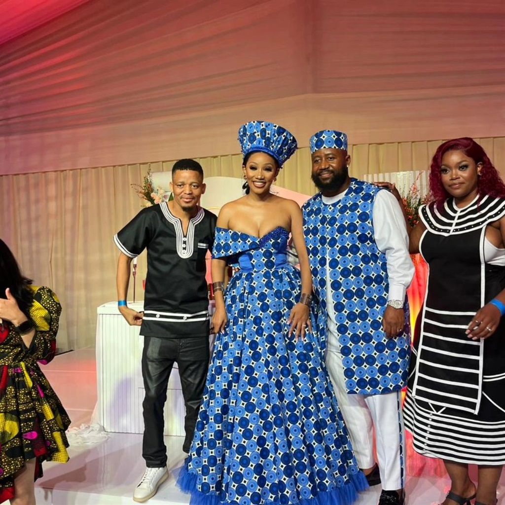 DJ Vettys and his wife pose with Cassper Nyovest and his wife, Pulane.