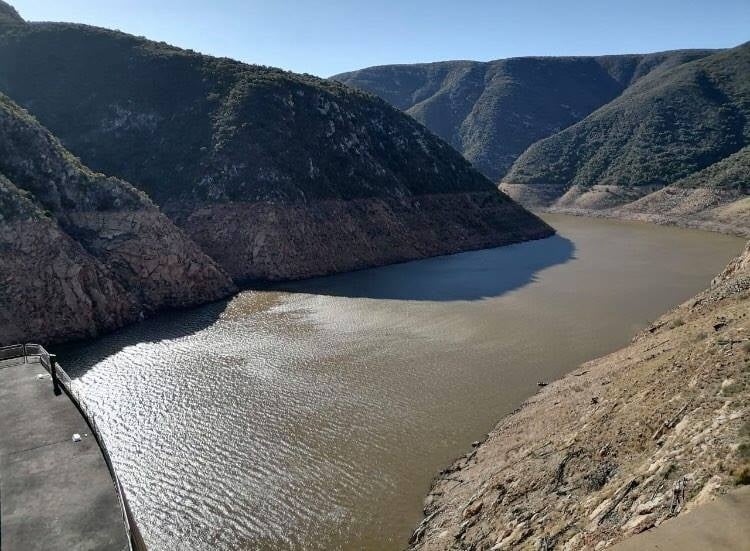 The Kouga Dam which supplies Kouga Local Municipality and Nelson Mandela Bay.