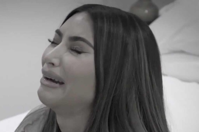 Kim struggled to hold back the tears as she broke 