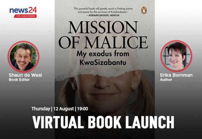Virtual book launch for Mission of Malice: My Exodus from KwaSizabantu. 