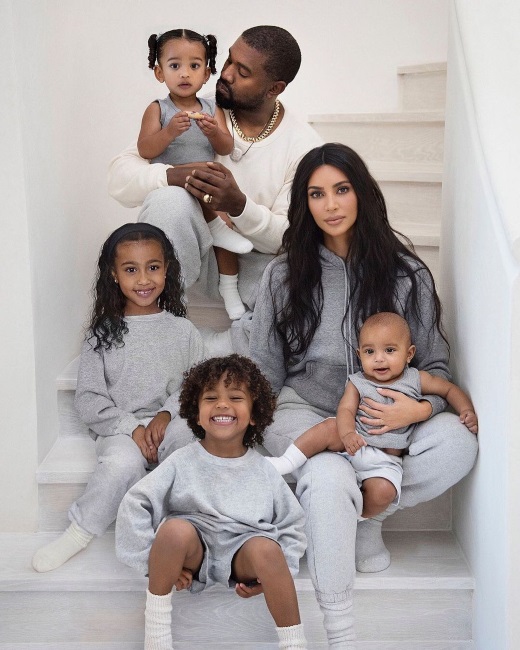 Kim Kardashian and Kanye West with their kids, North (7), Saint (5), Chicago (3) and Psalm (2). (Photo: Instagram)