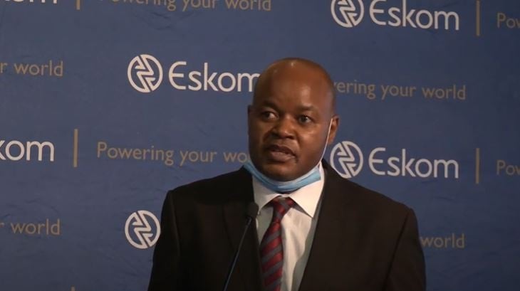 Bheki Nxumalo, Eskom's group executive of generation. (Eskom/YouTube).